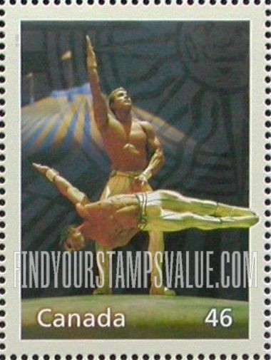 FindYourStampsValue: Canadian Entertainment: Performers from Cirque du Soleil.