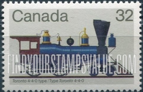 FindYourStampsValue: Locomotives:Toronto 4-4-0, 1853