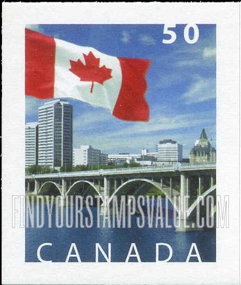 FindYourStampsValue: Flag and Saskatoon, Saskatchewan