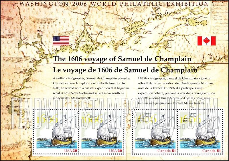 FindYourStampsValue: Exploration of Eastern Coast by Samuel de Champlain, 400th Anniversary