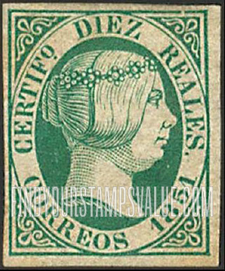 FindYourStampsValue: Kingdom: Queen Isabella II
