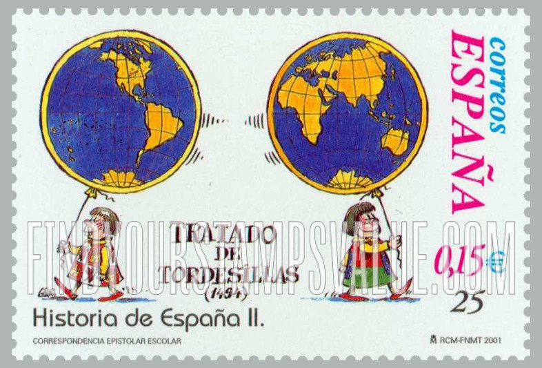 FindYourStampsValue: Letter Writing Type of 1998: Treaty of Tordesillas, 1494