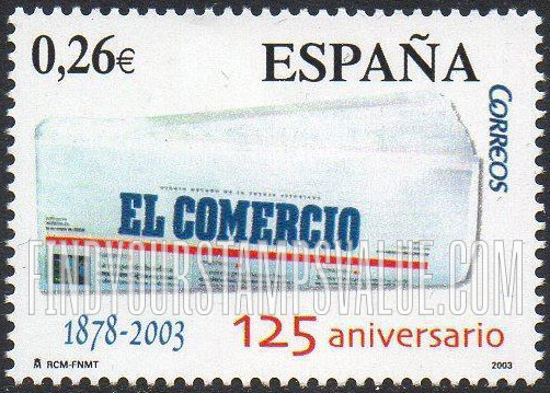FindYourStampsValue: El Comercio de Gijón Newspaper, 125th Annversary
