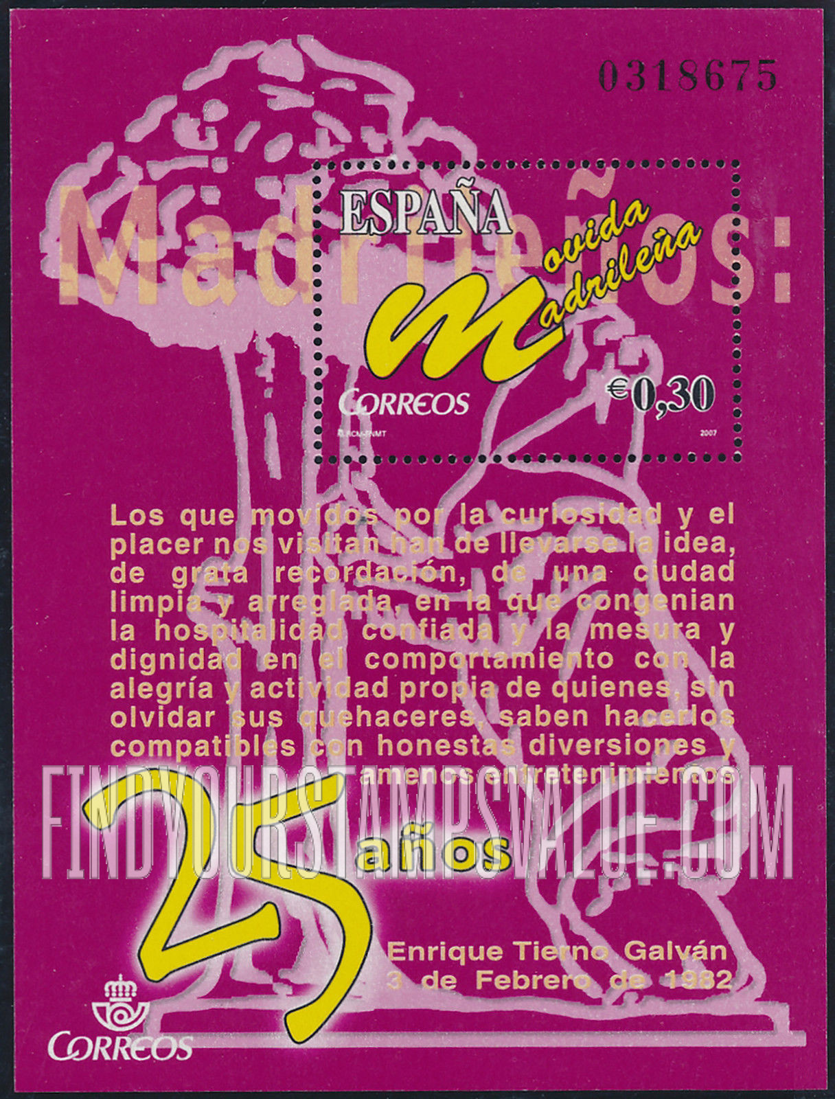 FindYourStampsValue: Madrid Movement, 25th Anniversary