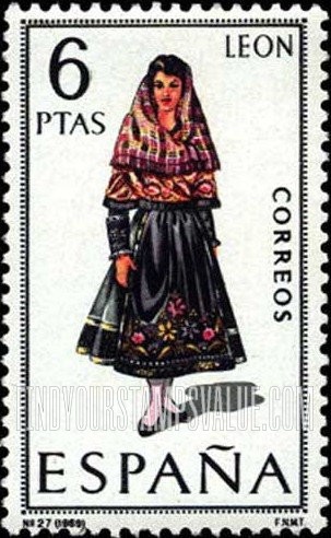 FindYourStampsValue: Regional Costumes Issue: Woman from Leon