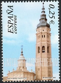 FindYourStampsValue: UNESCO World Heritage Sites: Architectural details of Santa Maria Church, Calatayud