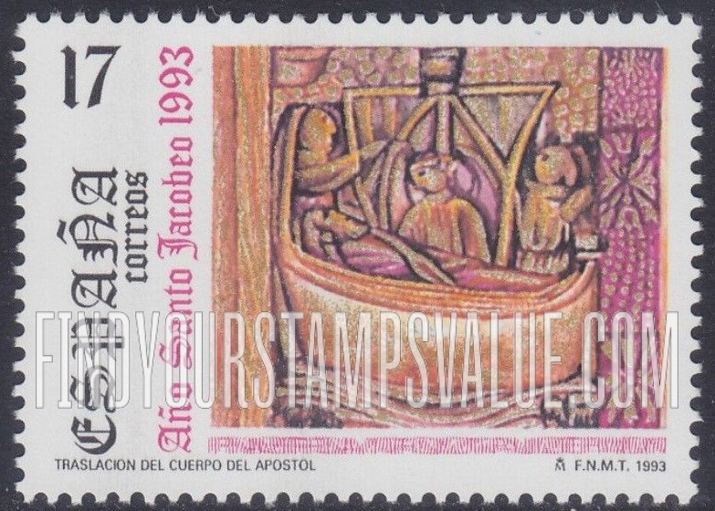 FindYourStampsValue: Year of St. James: Transfer of St. James’ body by boat