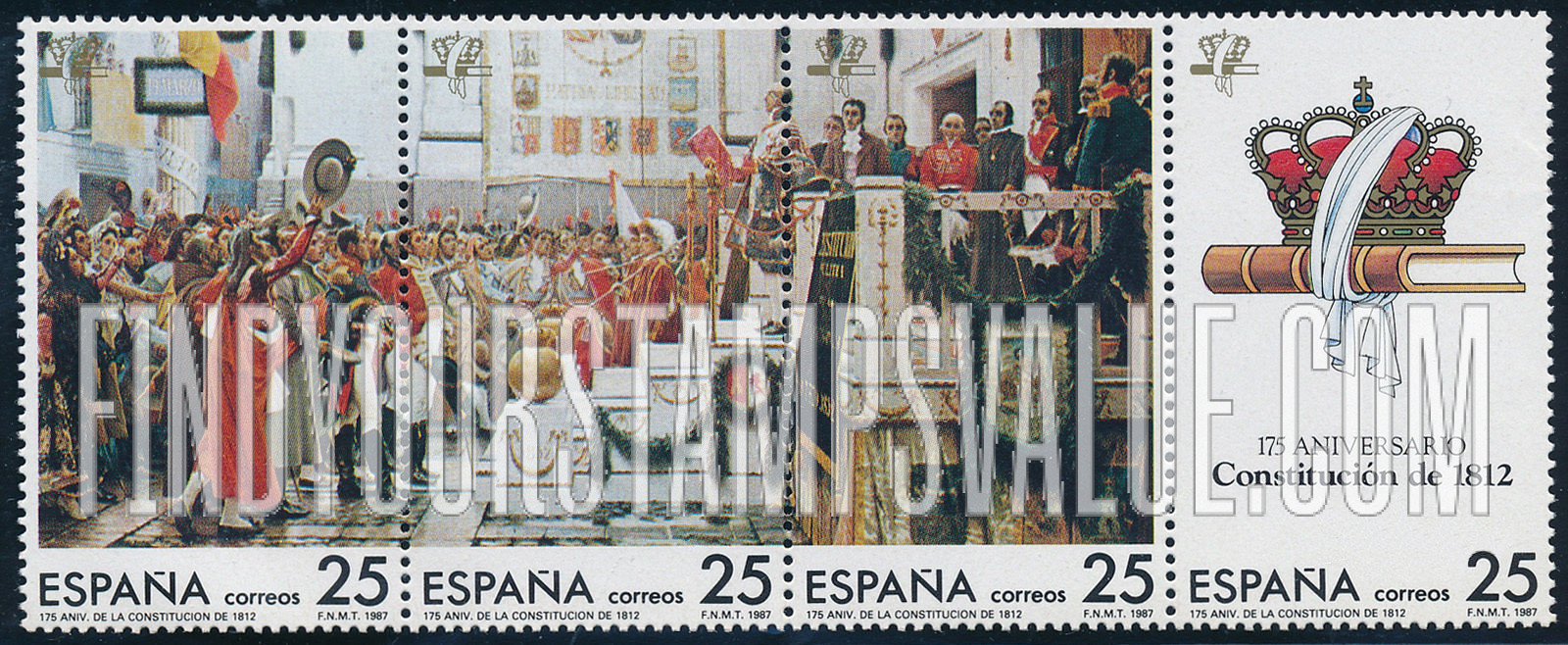 FindYourStampsValue: Constitution of Cadiz, 175th Anniversary