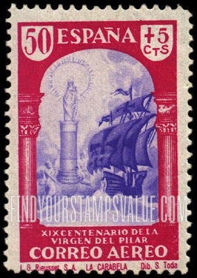 FindYourStampsValue: Air Post Semi-Postal: Caravel Santa Maria