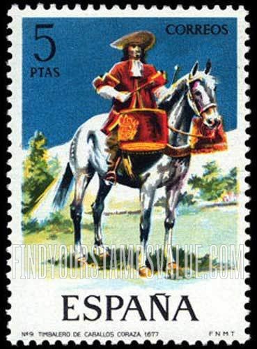 FindYourStampsValue: Uniforms: Mounted drummer of the Dragoons, 1677