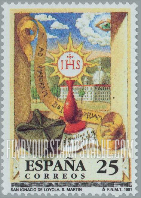 FindYourStampsValue: Anniversaries: St. Ignatius of Loyola (1451-1556), founder of Society of Jesus
