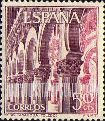 FindYourStampsValue: Tourism Types of 1964: Santa Maria la Blanca (medieval synagogue), Toledo