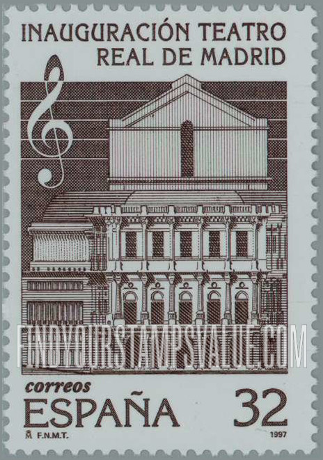 FindYourStampsValue: Opening of Royal Theater, Madrid: Outside view of theater