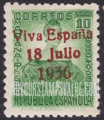 FindYourStampsValue: Revolutionary Overprints, Nationalist (Revolutionary) Forces, Santa Cruz de Tenerife: Mariana Pineda
