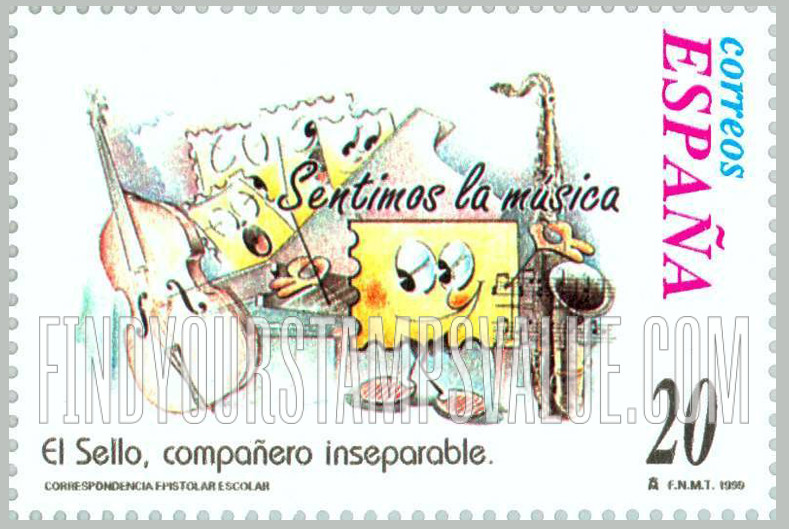 FindYourStampsValue: Letter Writing Type of 1998: “Sentimos la musica”