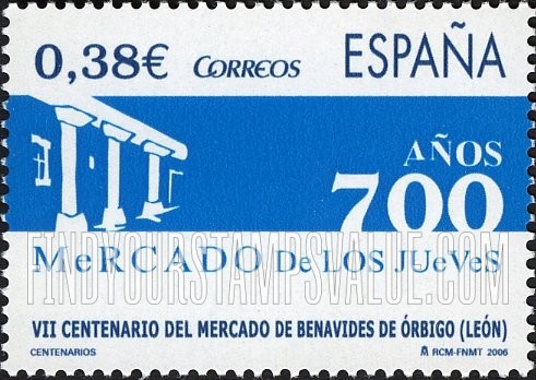 FindYourStampsValue: Benavides Thursday Market, Orbigo, 700th Anniversary