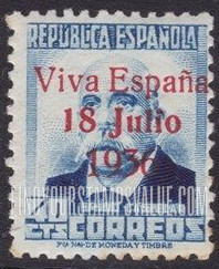 FindYourStampsValue: Revolutionary Overprints, Nationalist (Revolutionary) Forces, Santa Cruz de Tenerife: Emilio Castelar