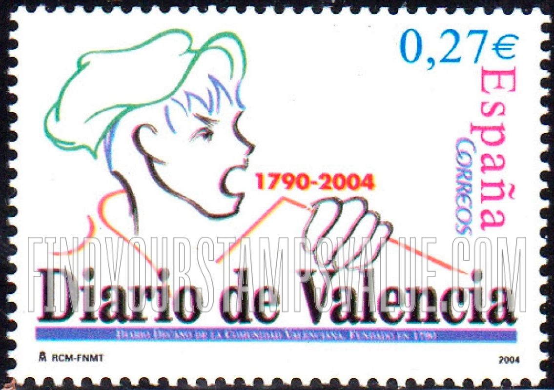 FindYourStampsValue: Diario de Valencia Newspaper, 214th Anniversary