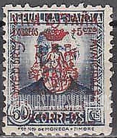 FindYourStampsValue: Revolutionary Overprints, Nationalist (Revolutionary) Forces, Cadiz Semi-Postal: Nicolás Salmerón