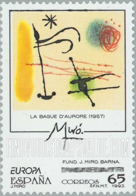 FindYourStampsValue: Europa: La Bague d’Aurore, by Miro