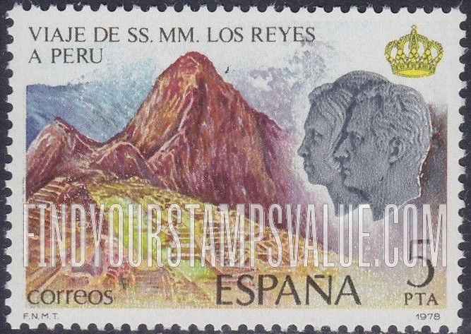 FindYourStampsValue: King Juan Carlos I, Queen Sofia and Machu Picchu