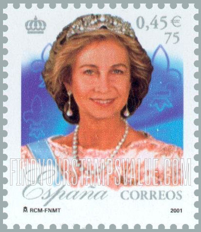 FindYourStampsValue: King Juan Carlos, 25th Anniversary of Reign: Queen Sofia