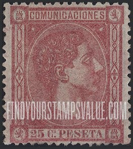 FindYourStampsValue: Kingdom: King Alfonso XII