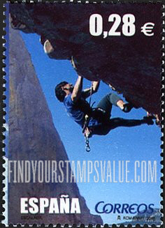 FindYourStampsValue: Scenes from Television Show “Al Filo de lo Imposible”: Rock climber