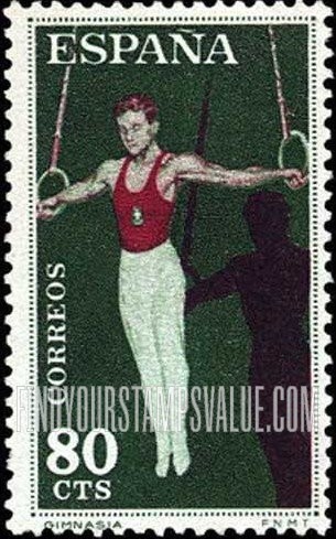 FindYourStampsValue: Sports: Athlete with rings