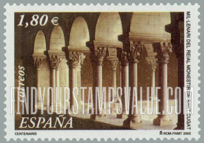 FindYourStampsValue: Monastery of Sant Cugat, 1000th Anniversary
