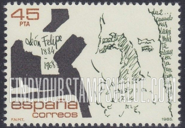 FindYourStampsValue: Famous men: Leon Felipe Camino (1884-1968), poet