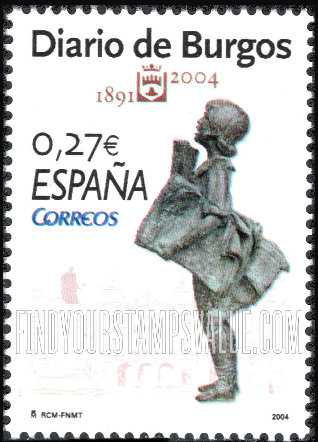 FindYourStampsValue: Diario de Burgos Newspaper, 113th Anniversary