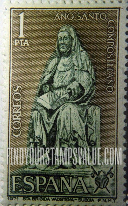 FindYourStampsValue: St. Bridget statue, Vadstena, Sweden