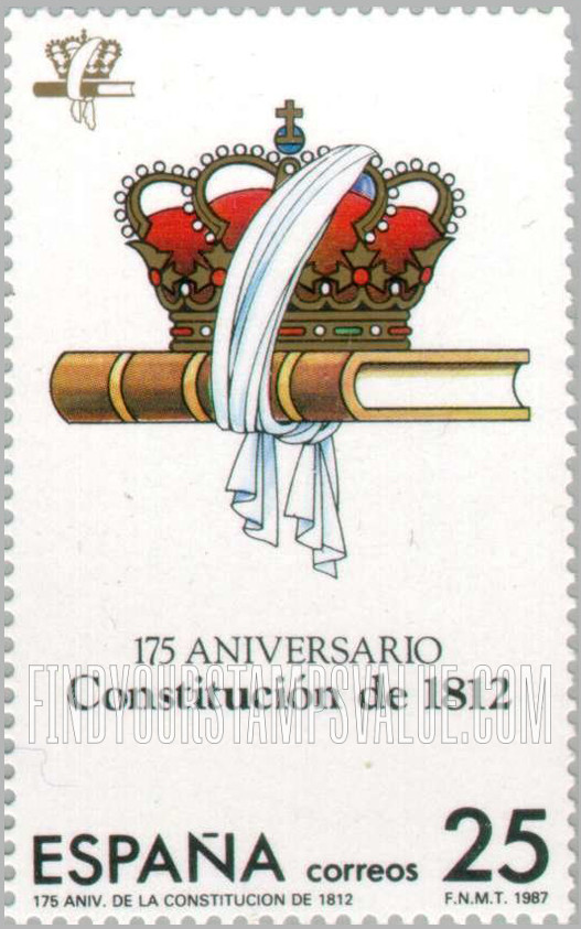 FindYourStampsValue: Constitution of Cadiz, 175th Anniversary: Anniversary emblem