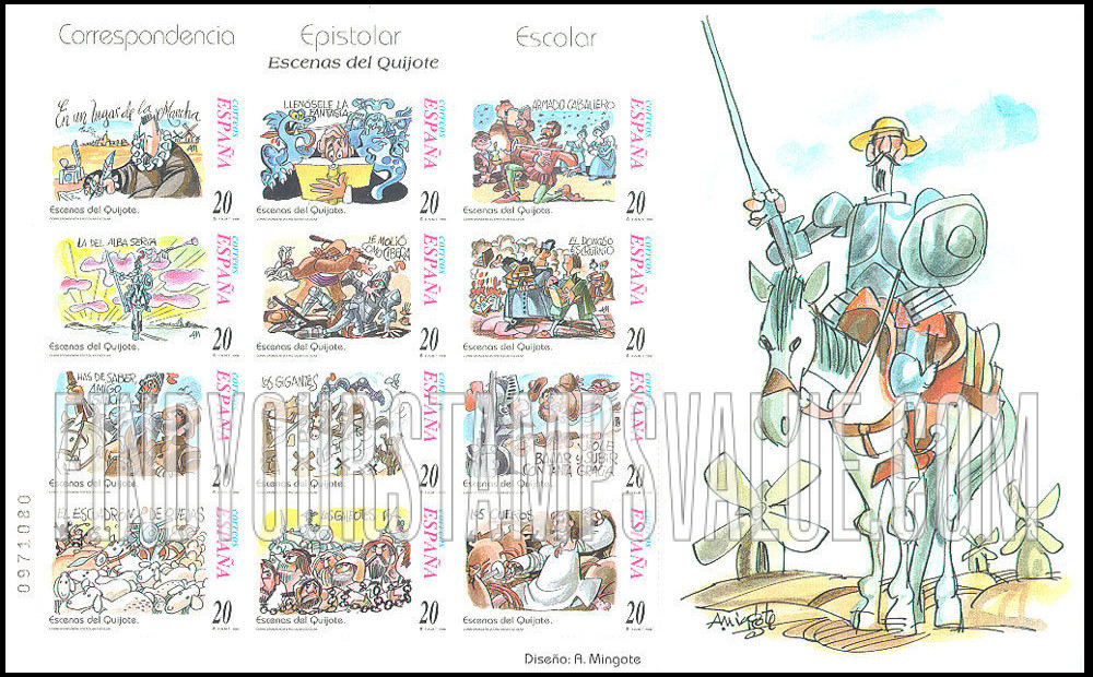 FindYourStampsValue: Letter Writing, Scenes from “Don Quixote”