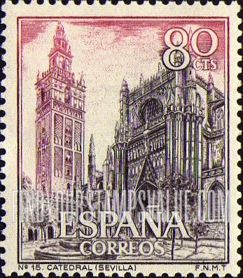 FindYourStampsValue: Tourism Types of 1964: La Giralda (tower) and Cathedral of Seville