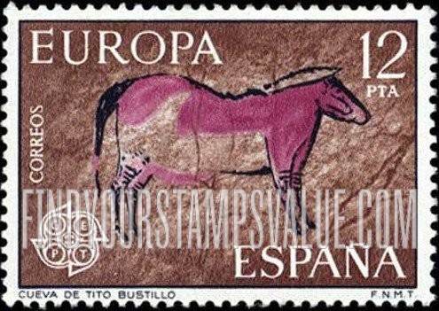 FindYourStampsValue: Europa: Horse, wall painting from Tito Bustillo Cave