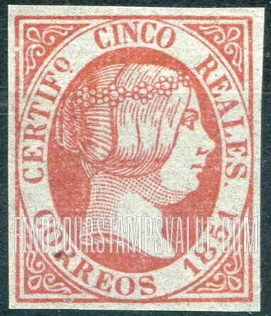 FindYourStampsValue: Kingdom: Queen Isabella II