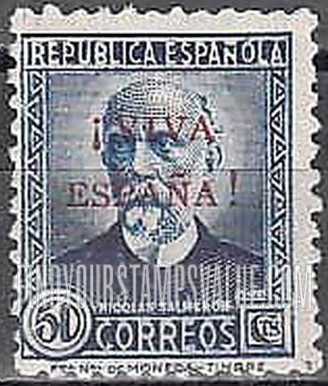 FindYourStampsValue: Revolutionary Overprints, Nationalist (Revolutionary) Forces, Orense: Nicolás Salmerón