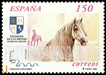FindYourStampsValue: Carthusian Horses Type of 1998: Horse’s head, horse in lilac