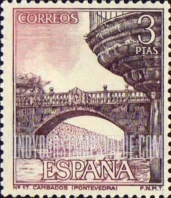 FindYourStampsValue: Tourism Types of 1964: Bridge, Cambados, Pontevedra