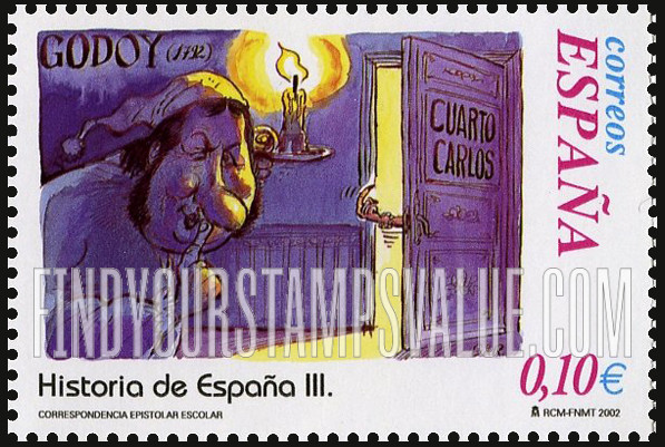FindYourStampsValue: Letter Writing Type of 1998: Appointment of Manuel de Godoy as prime minister, 1792
