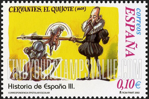 FindYourStampsValue: Letter Writing Type of 1998: Publication of Don Quixote, by Miguel de Cervantes, 1605