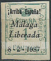 FindYourStampsValue: Revolutionary Overprints, Nationalist (Revolutionary) Forces, Malaga: Numeral