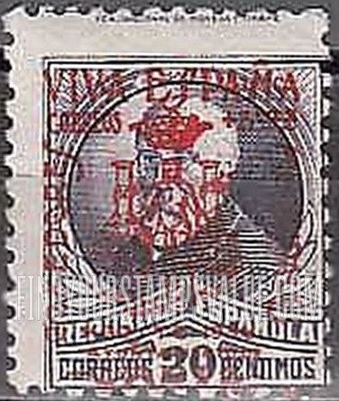 FindYourStampsValue: Revolutionary Overprints, Nationalist (Revolutionary) Forces, Cadiz Semi-Postal: Francisco Pi y Margall