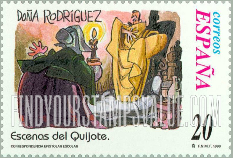 FindYourStampsValue: Letter Writing, Scenes from “Don Quixote”: “Doña Rodríguez”
