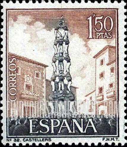 FindYourStampsValue: Tourism: Human pyramid (Castellers)