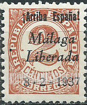 FindYourStampsValue: Revolutionary Overprints, Nationalist (Revolutionary) Forces, Malaga: Numeral