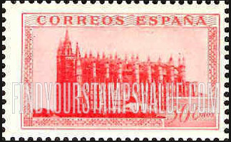 FindYourStampsValue: Semi-Postal: Spanish State, Palma Cathedral, Majorca