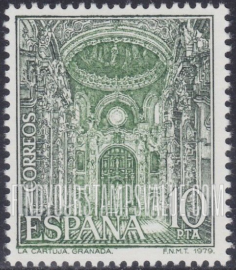 FindYourStampsValue: Architecture: Interior, Carthusian Monastery Church, Granada